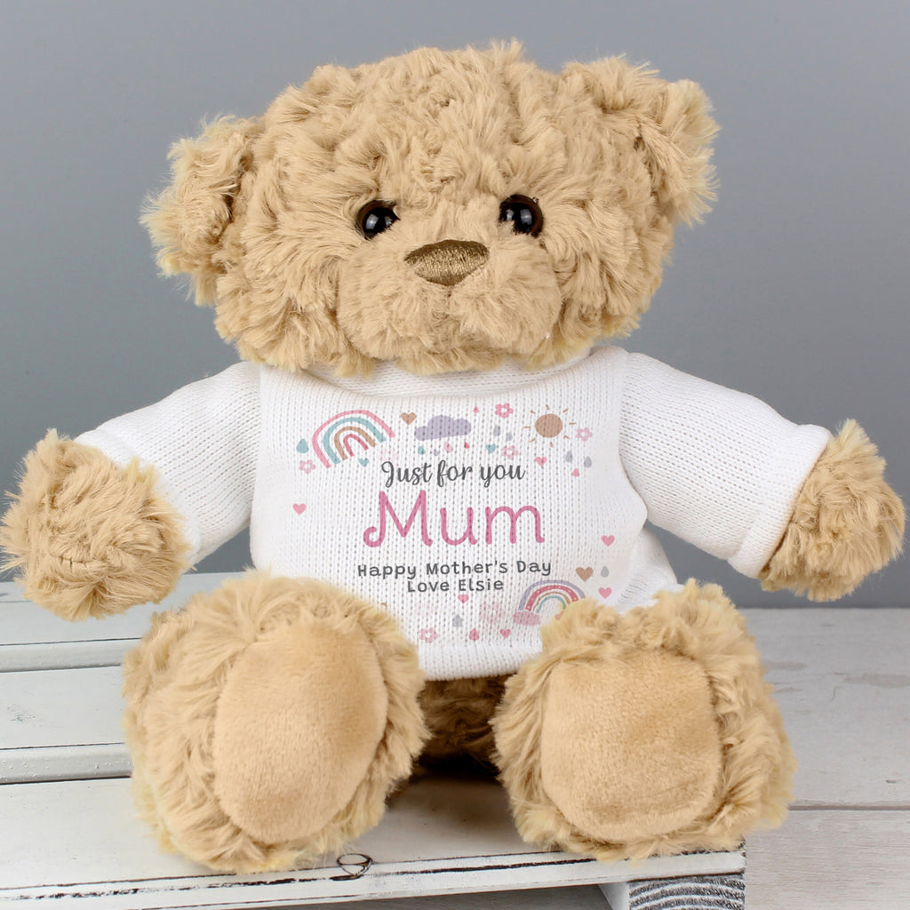 Personalised Rainbows & Sunshine Teddy Bear, ideal for Birthdays, Weddings, 18th or 21st Birthdays