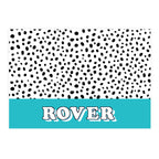 Personalised Blue or Pink Spots Dog Pet Bowl Mat