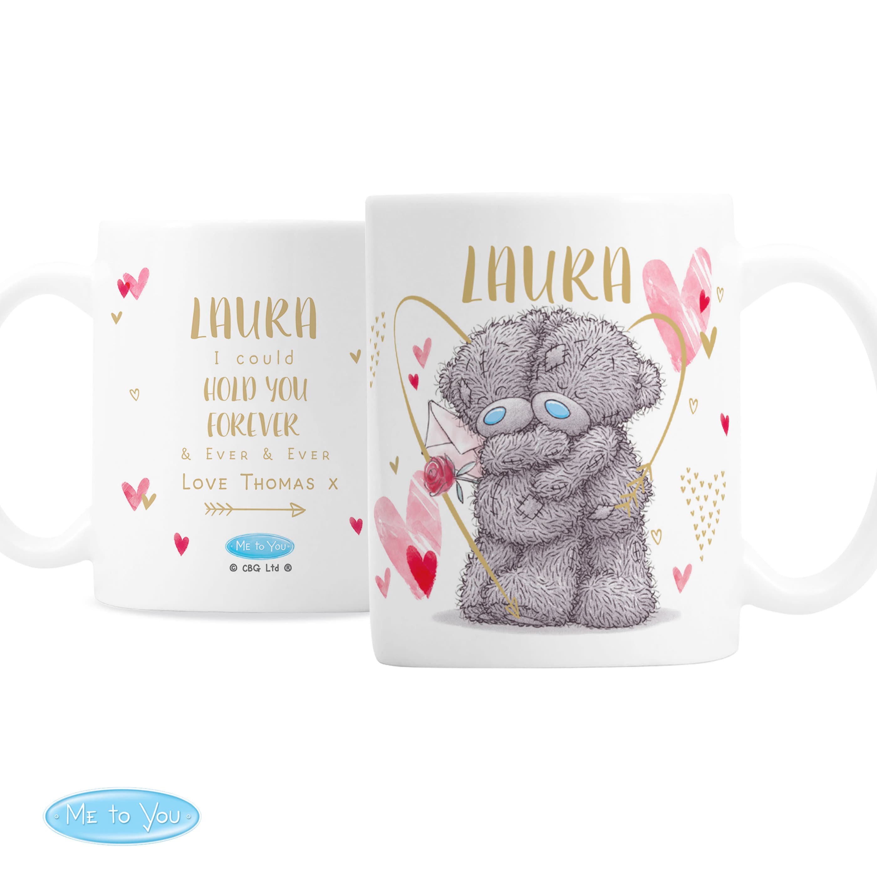 Personalised Me To You Hold You Forever Mug for Valentines, Anniversaries or Weddings