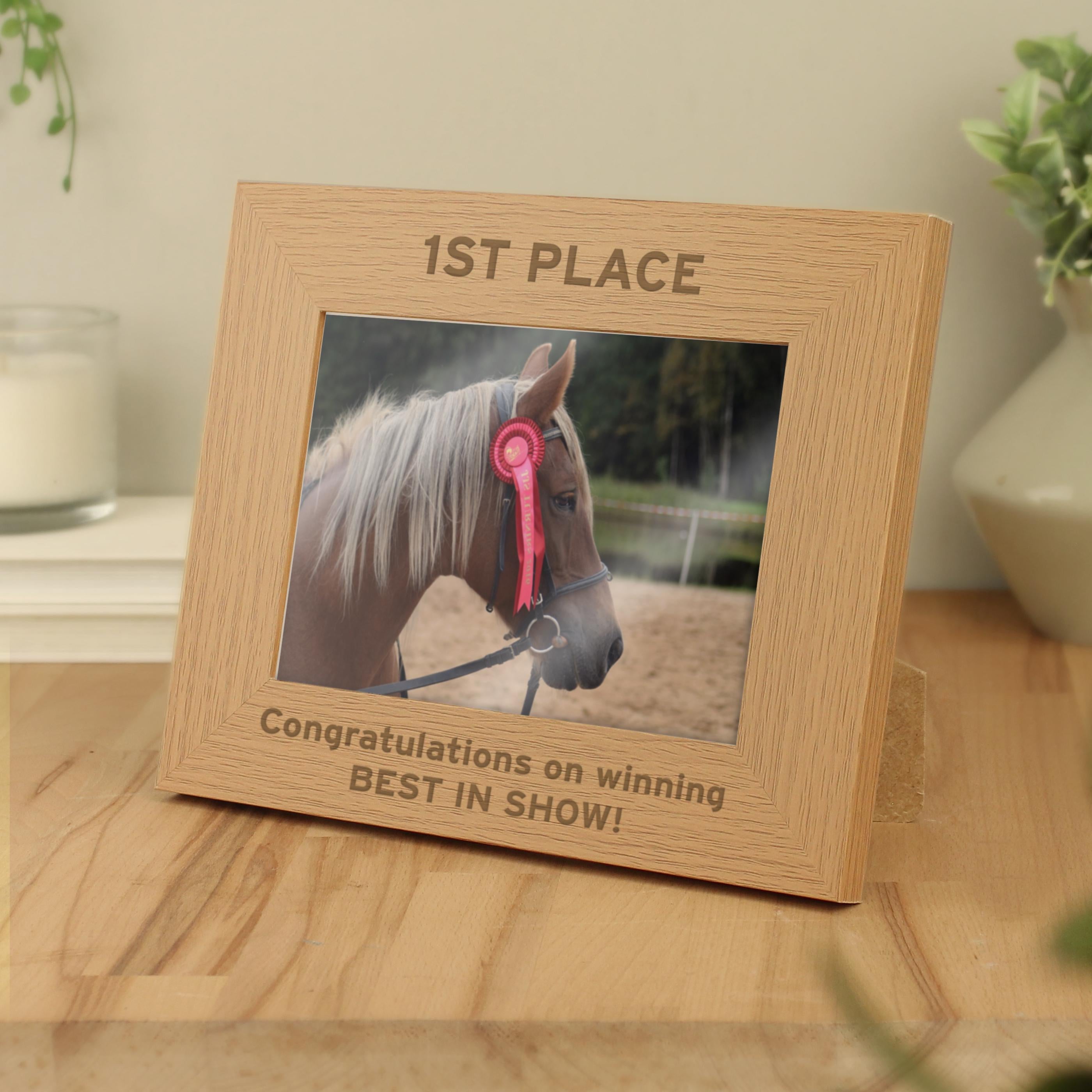 Personalised Bold Text 5x7 Landscape Oak Finish Photo Frame | Big Birthday - 16th, 18th, 21st, 30th, 40th, 50th, 60th, 70th