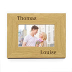 Personalised Couples 6x4 Oak Finish Photo Frame | Bespoke Picture Frame | Great for Valentines Day, Birthday or Weddings