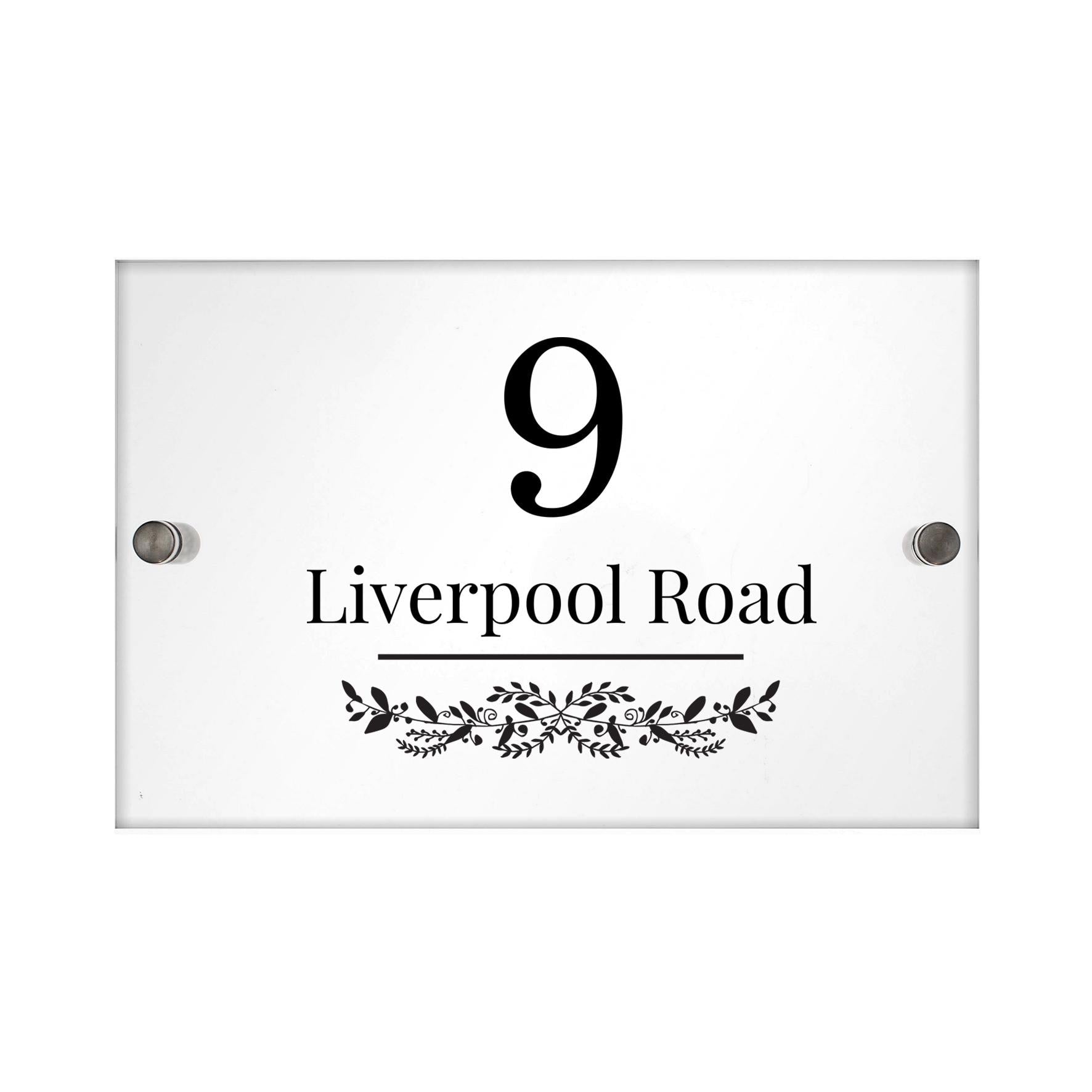 Personalised Botanical Acrylic House Sign | Great for New House Number