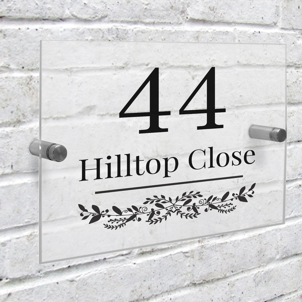 Personalised Botanical Acrylic House Sign | Great for New House Number