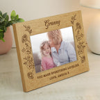 Personalised Wild Flowers 6x4 Oak Finish Photo Frame | Great for Mothers Day, Weddings and Anniversaries