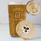 Personalised Bamboo Coaster & Pint Glass Set for Him | Fathers Day/Birthday Gift