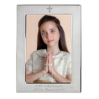 Personalised Silver Plated 6x4 Elegant Cross Photo Frame - Inspired Creative Gifts