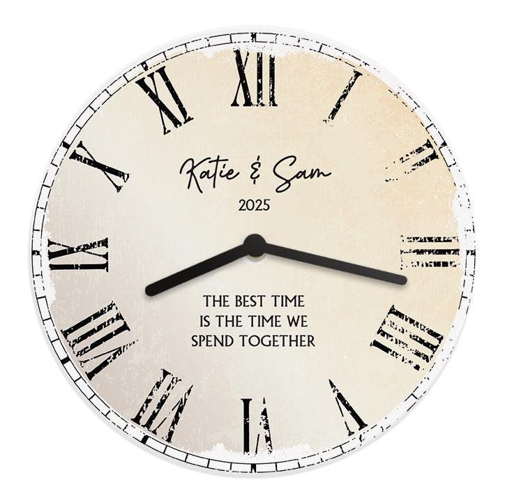 Personalised Rustic Large Wooden Clock - Inspired Creative Gifts