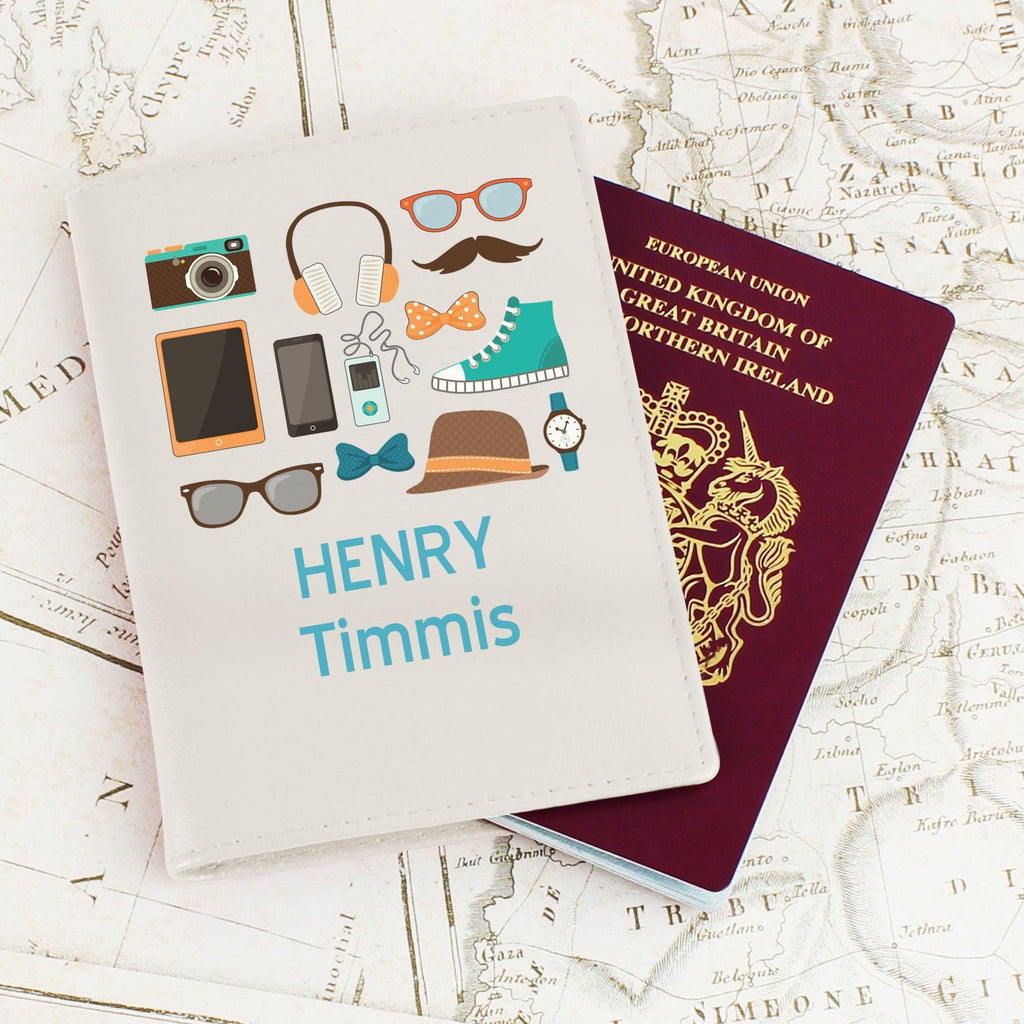 Personalised Male Essentials Cream Passport Holder - Inspired Creative Gifts