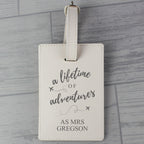 Personalised 'Lifetime of Adventures' Cream Luggage Tag - Inspired Creative Gifts