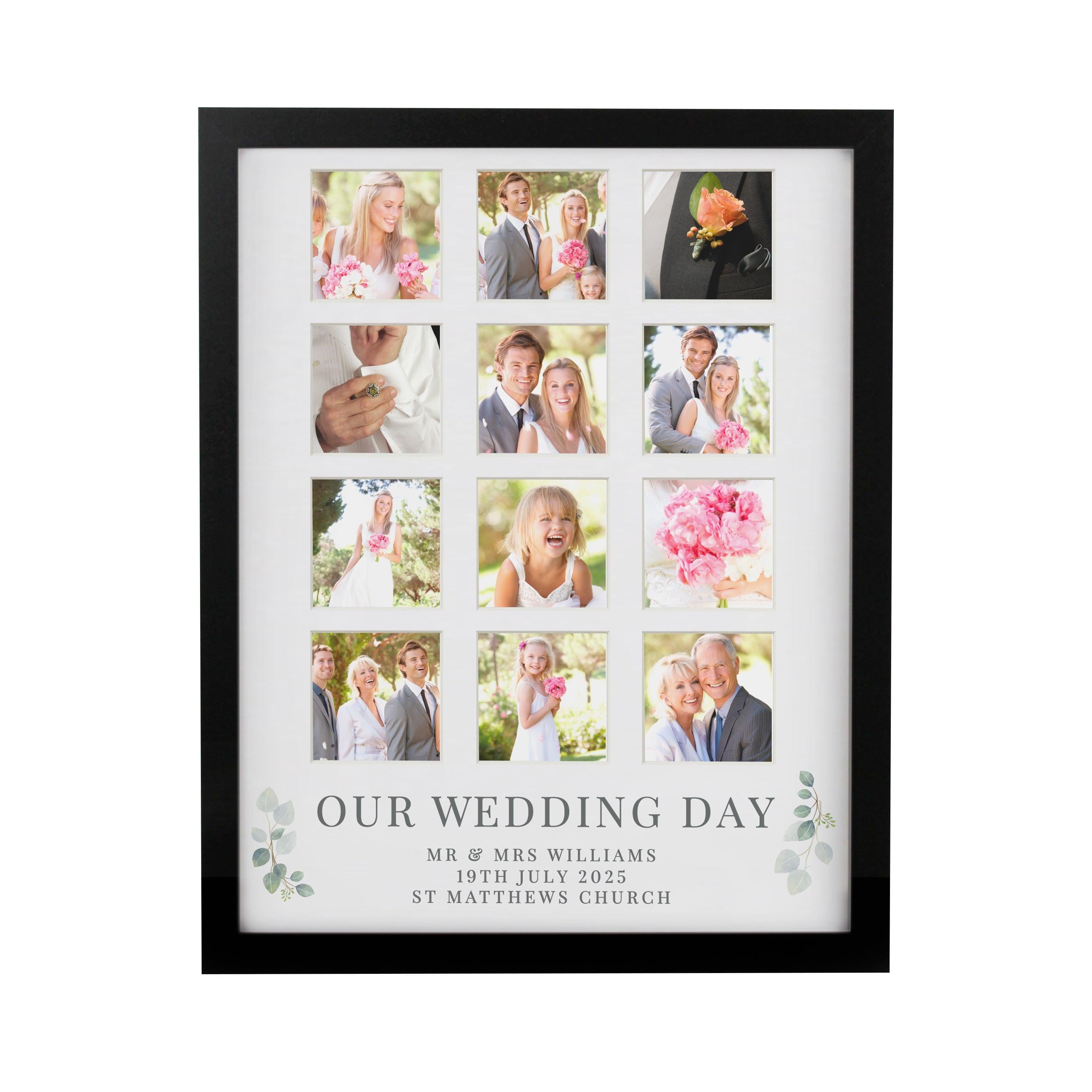 Personalised Wedding Black Multi Photo Frame - Inspired Creative Gifts