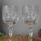 Personalised Pair of Crystal Wine Glasses - Inspired Creative Gifts