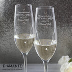 Personalised Hand Cut Little Hearts Pair of Flutes with Gift Box - Inspired Creative Gifts