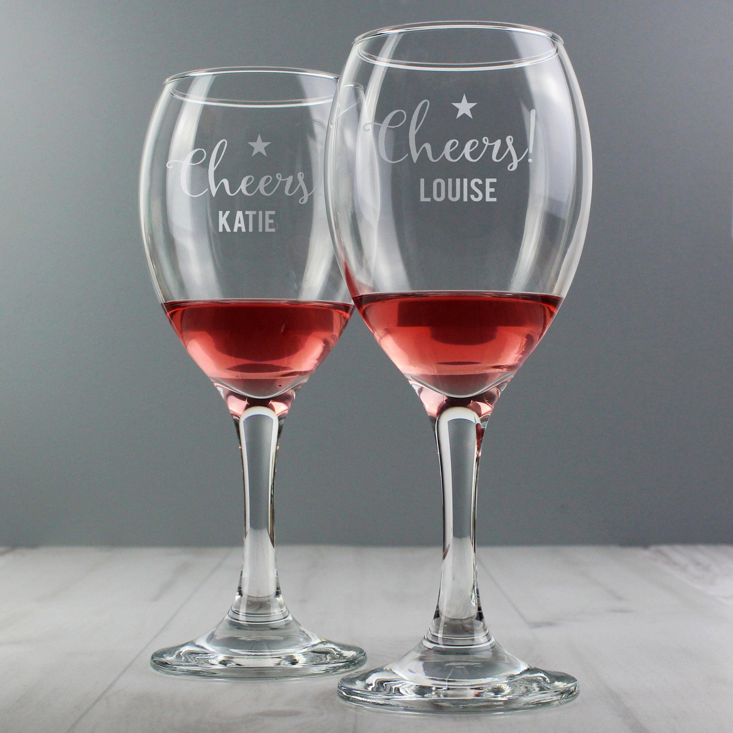 Personalised Cheers Wine Glass Set - Inspired Creative Gifts