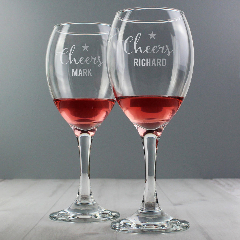 Personalised Cheers Wine Glass Set - Inspired Creative Gifts