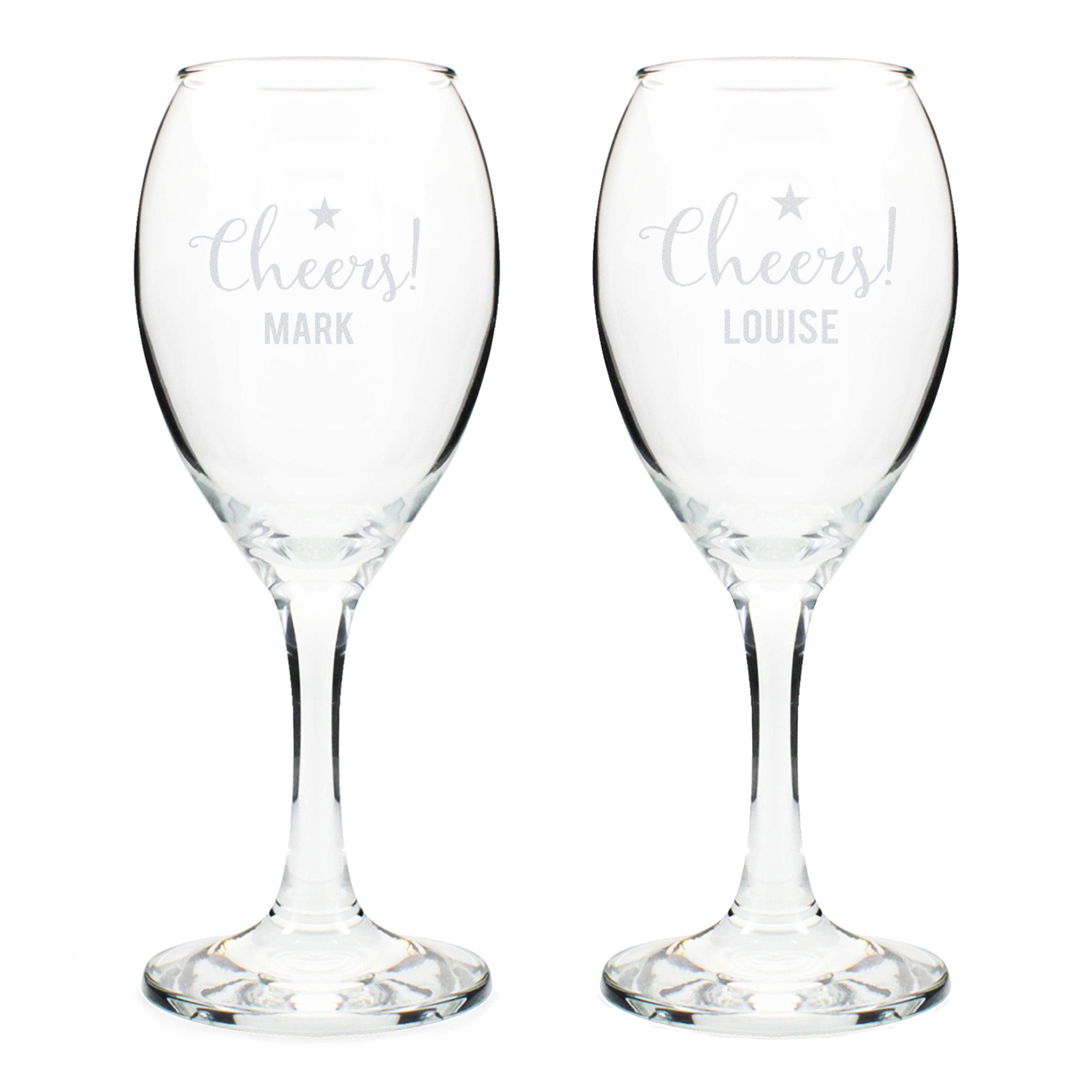Personalised Cheers Wine Glass Set - Inspired Creative Gifts