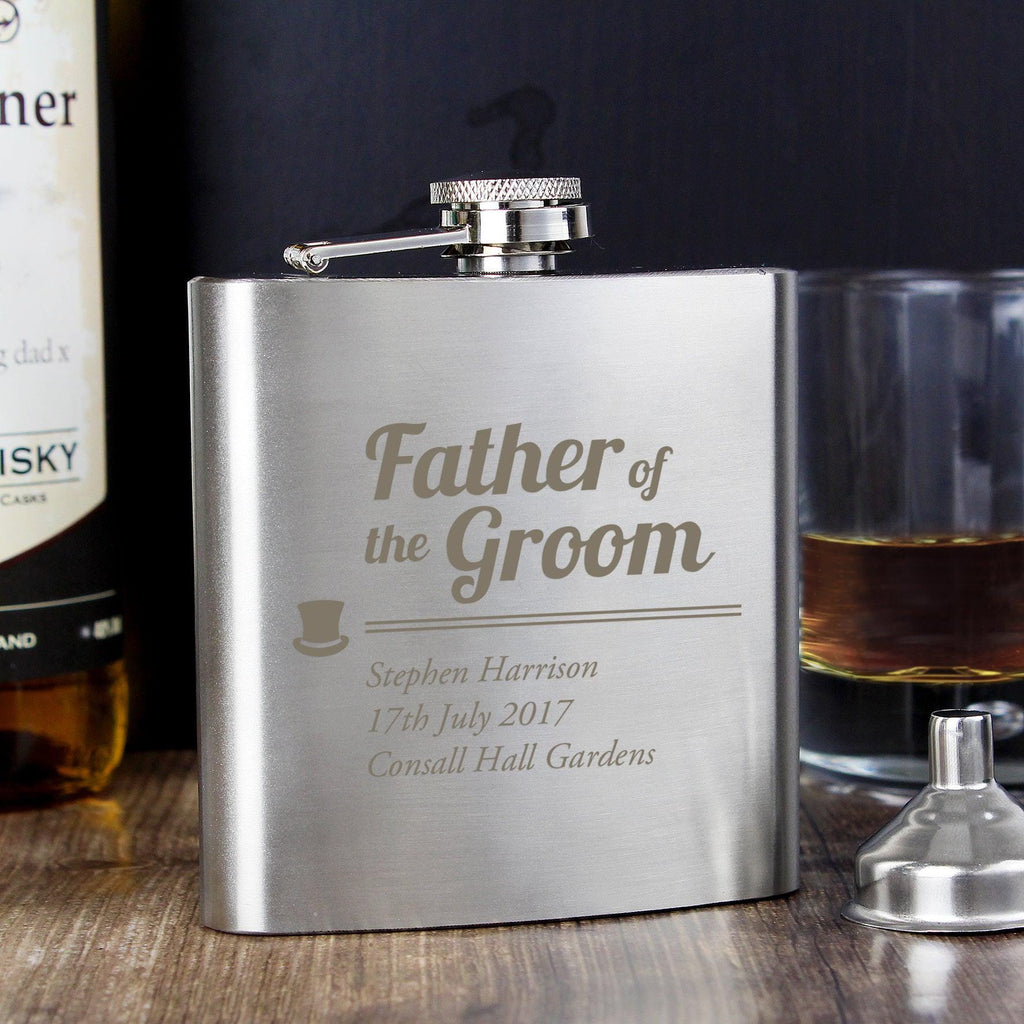 Personalised Father of the Groom Hip Flask - Inspired Creative Gifts