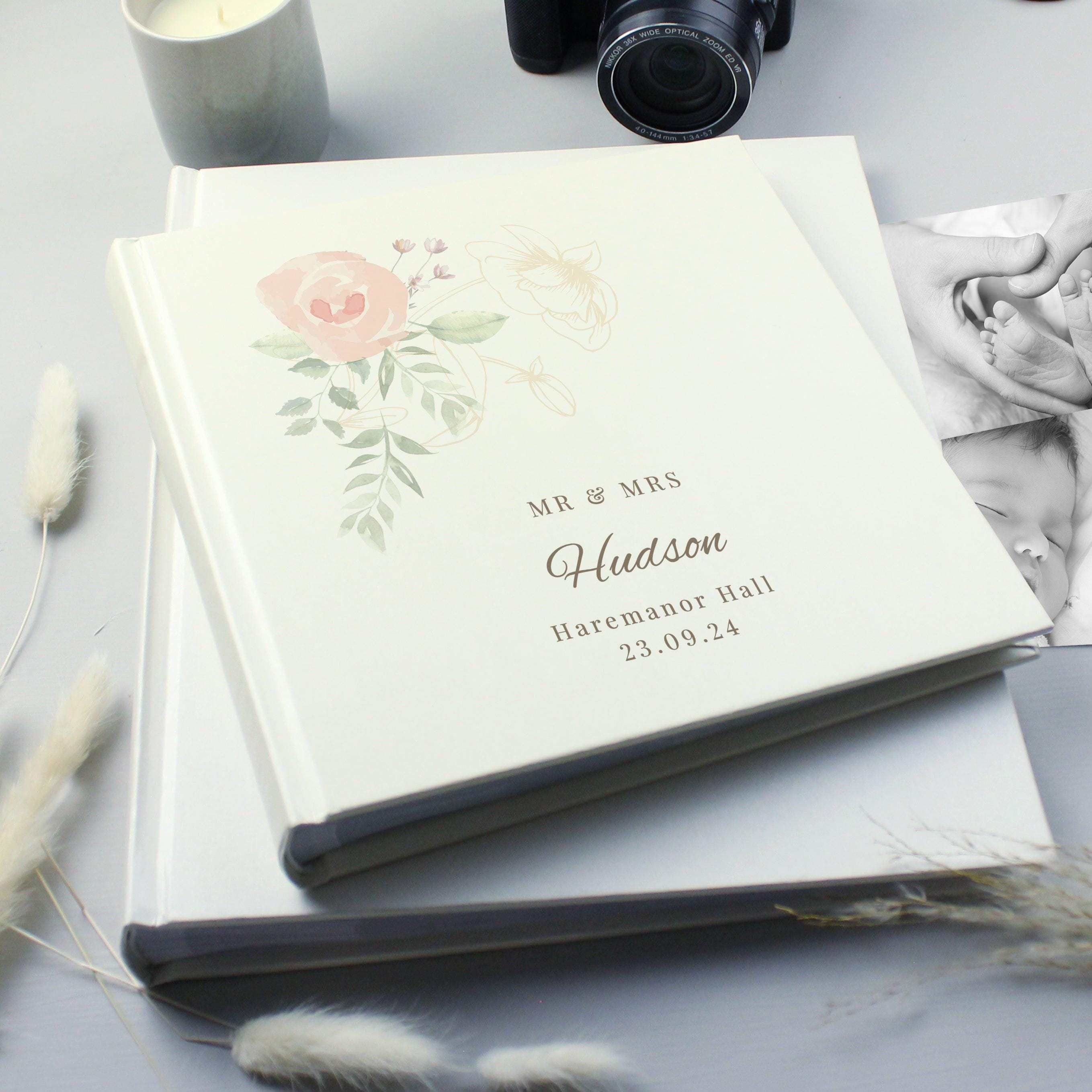 Personalised Floral Square Photo Album - Inspired Creative Gifts
