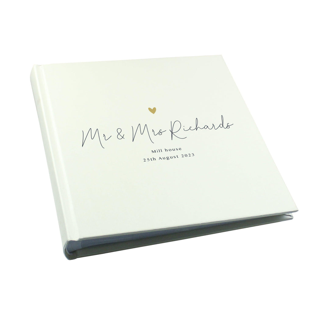 Personalised Gold Heart Couples Square Photo Album - Inspired Creative Gifts
