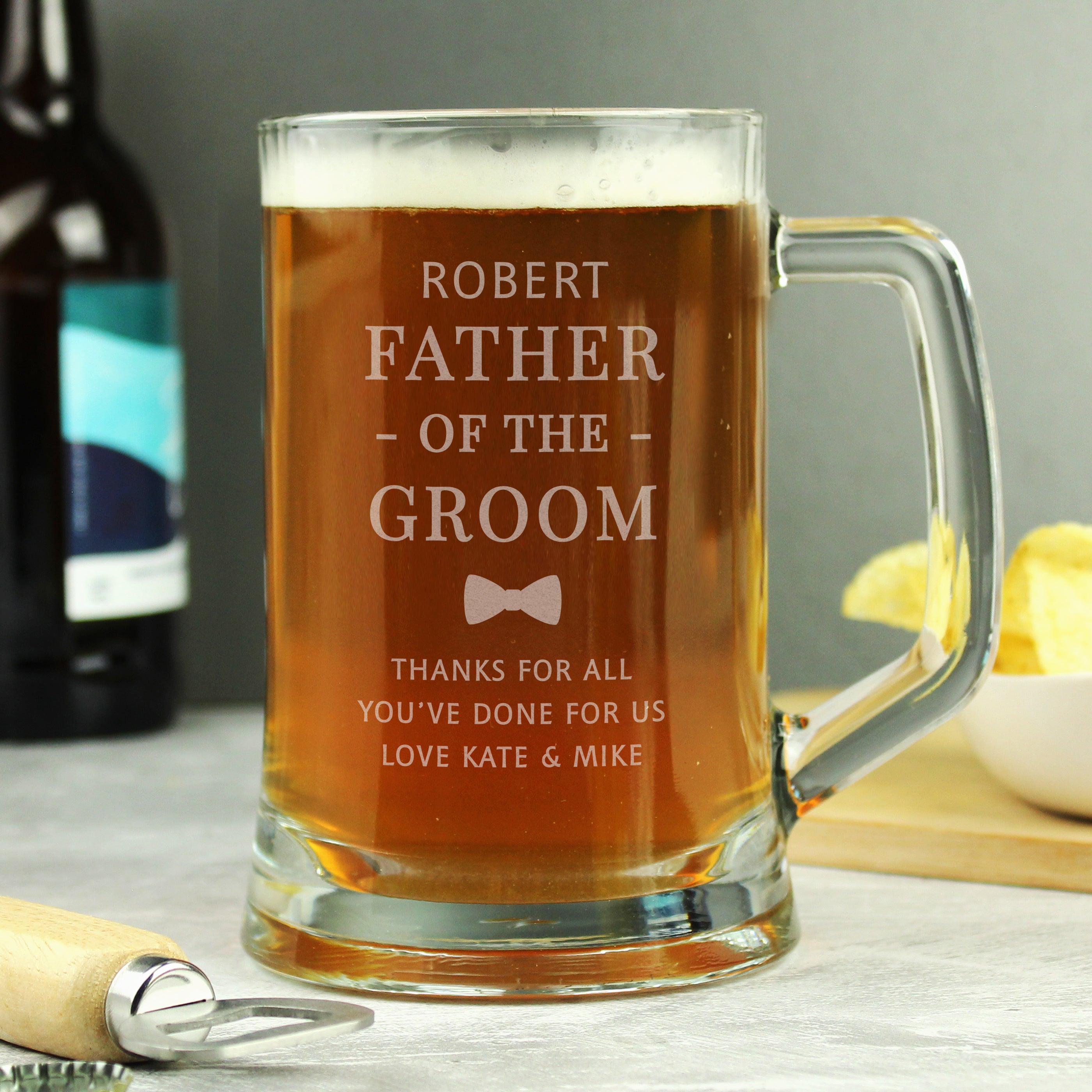 Personalised Father of the Groom Pint Stern Tankard - Inspired Creative Gifts