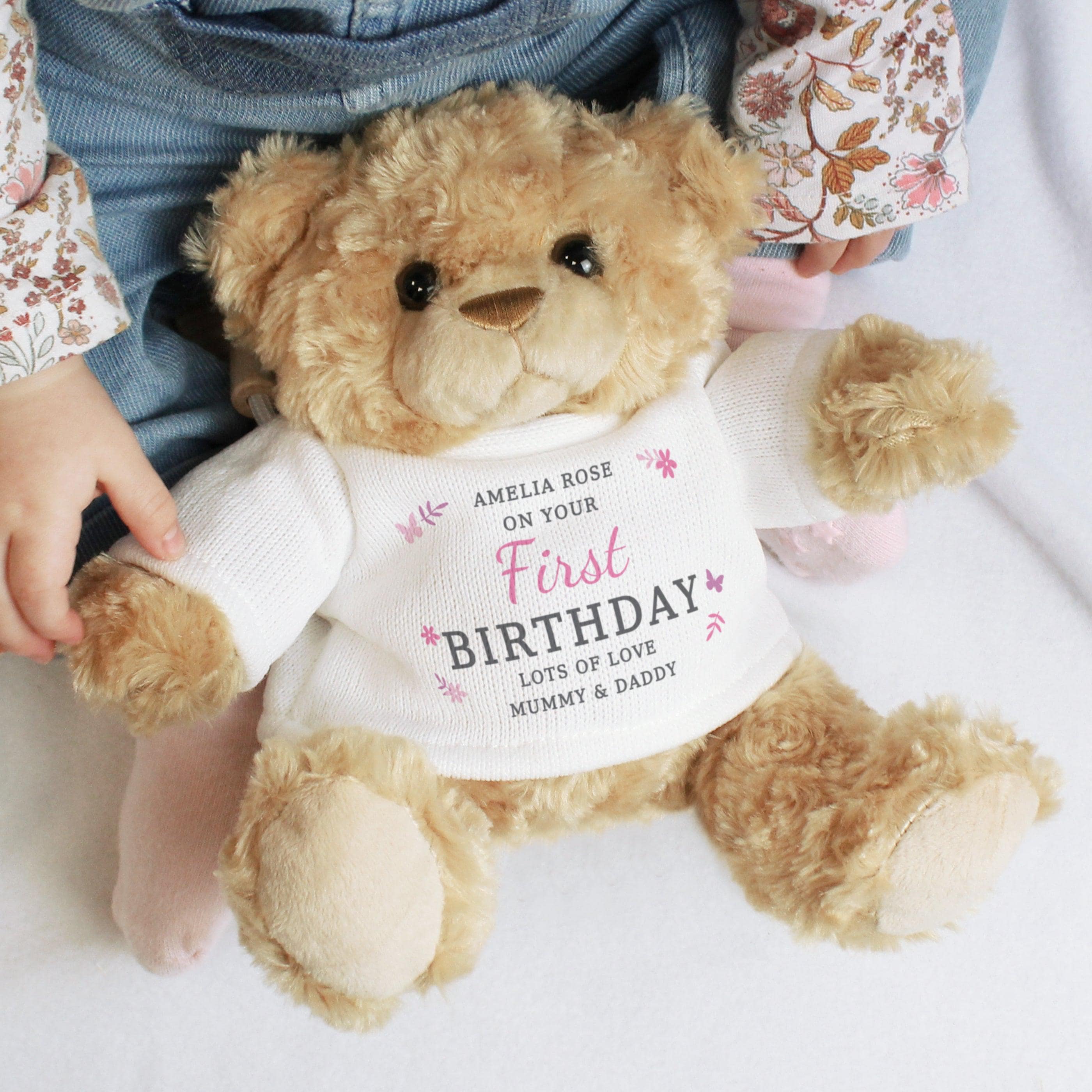 Personalised Girls Free Text Teddy Bear - Inspired Creative Gifts