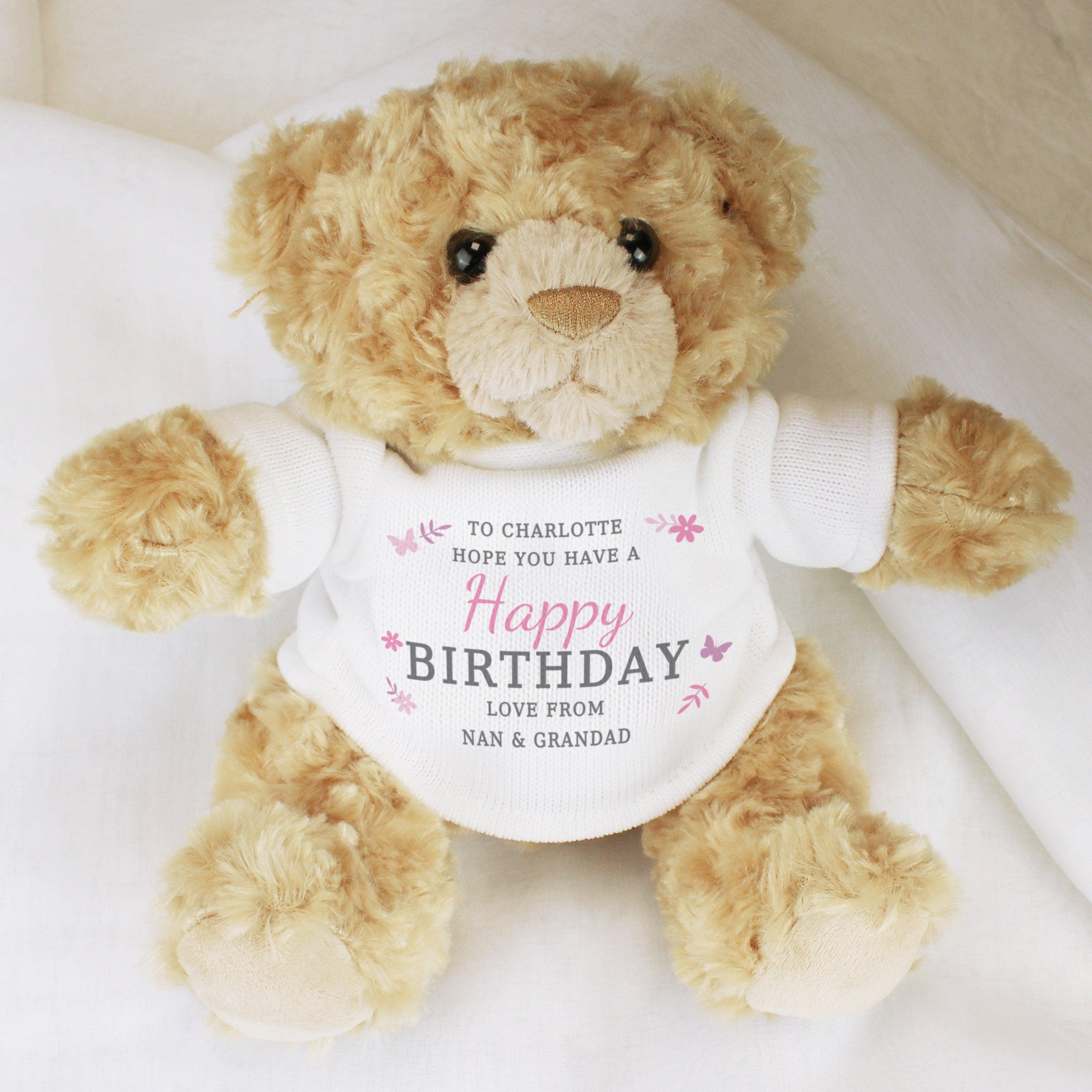 Personalised Girls Free Text Teddy Bear - Inspired Creative Gifts