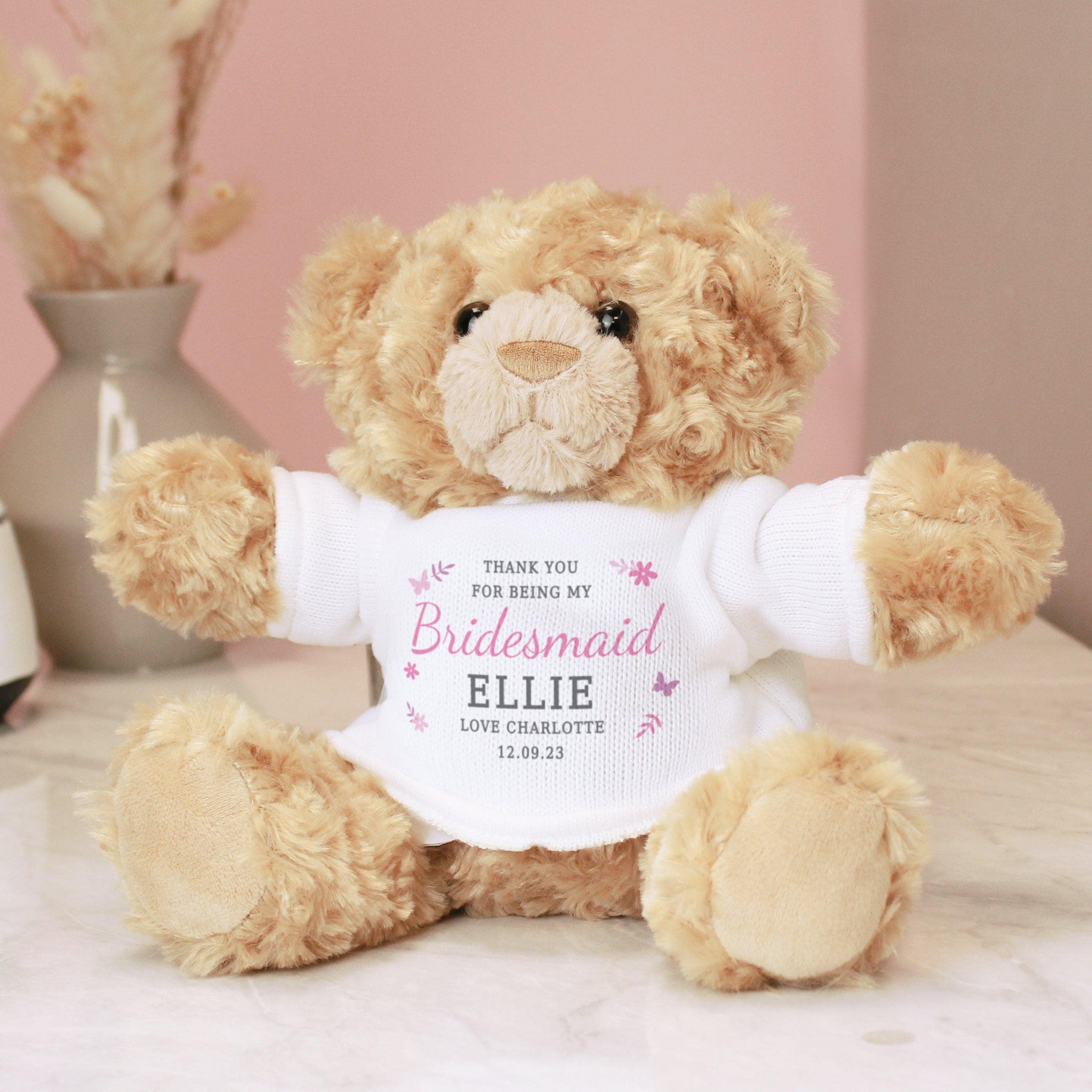 Personalised Girls Free Text Teddy Bear - Inspired Creative Gifts