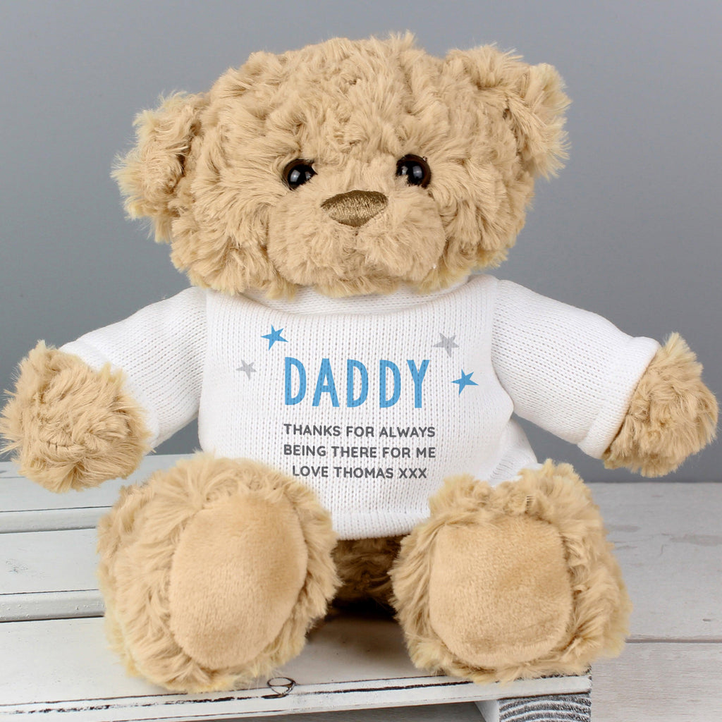 Personalised Blue Name & Message Teddy Bear - Inspired Creative Gifts