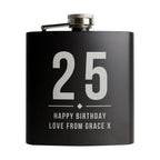 Personalised Big Numbers Black Hip Flask - Inspired Creative Gifts