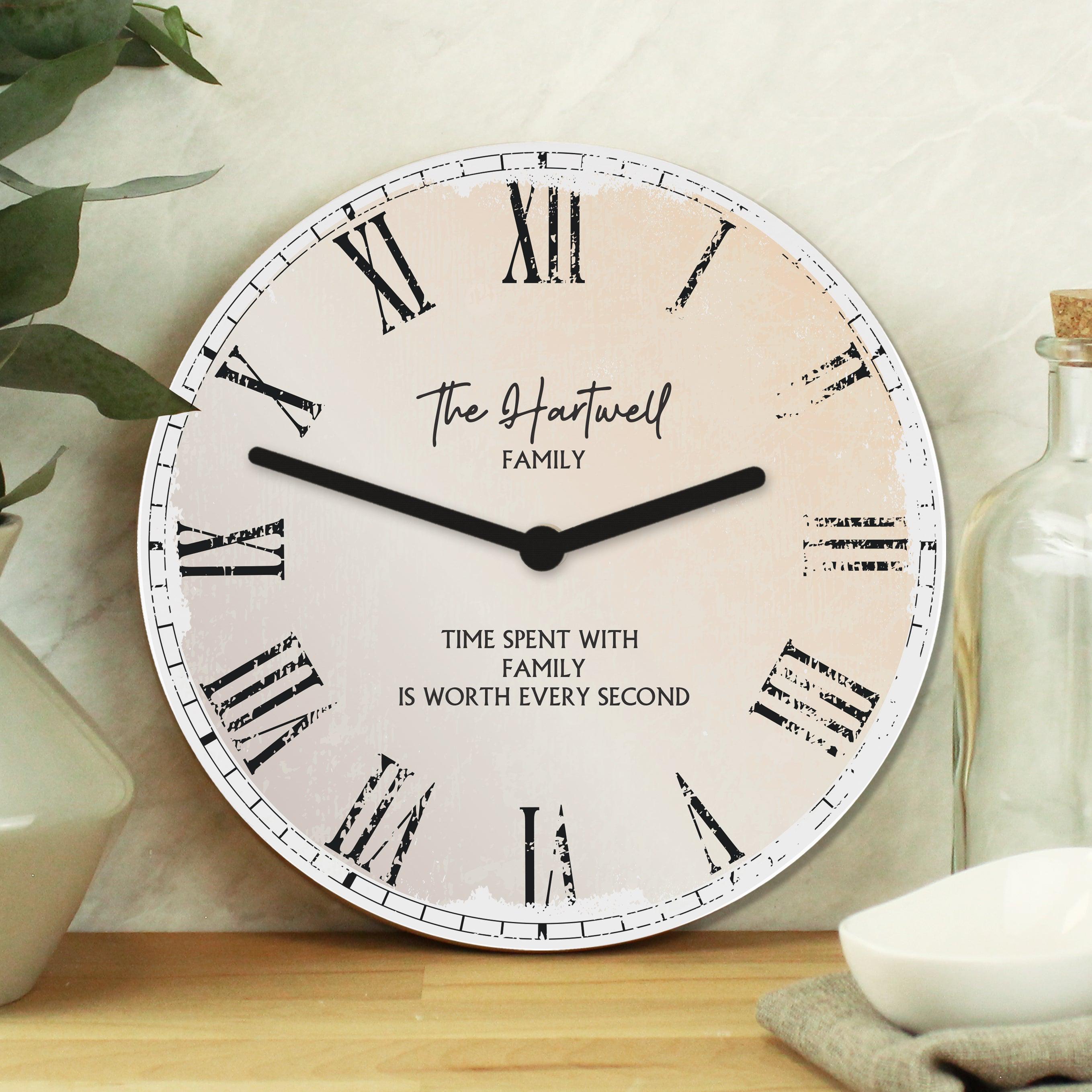 Personalised Rustic Large Wooden Clock - Inspired Creative Gifts