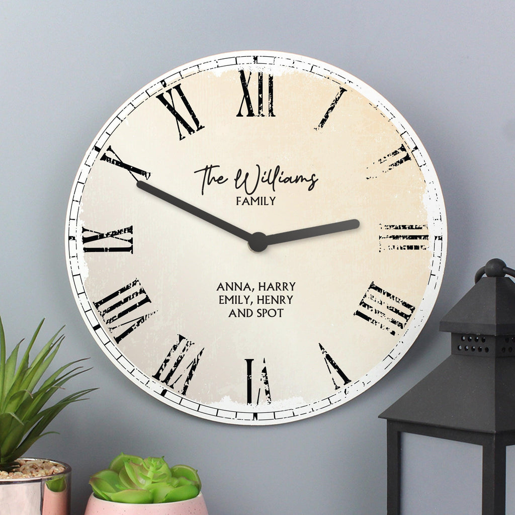 Personalised Rustic Large Wooden Clock - Inspired Creative Gifts