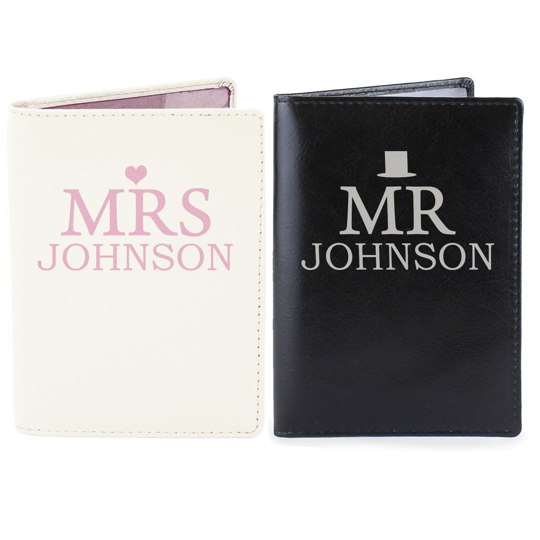 Personalised Mr & Mrs Passport Holder Set - Inspired Creative Gifts