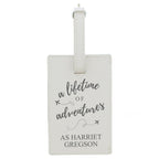 Personalised 'Lifetime of Adventures' Cream Luggage Tag - Inspired Creative Gifts