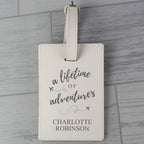 Personalised 'Lifetime of Adventures' Cream Luggage Tag - Inspired Creative Gifts
