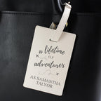 Personalised 'Lifetime of Adventures' Cream Luggage Tag - Inspired Creative Gifts