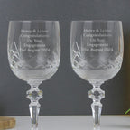 Personalised Pair of Crystal Wine Glasses - Inspired Creative Gifts