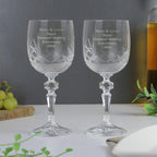 Personalised Pair of Crystal Wine Glasses - Inspired Creative Gifts