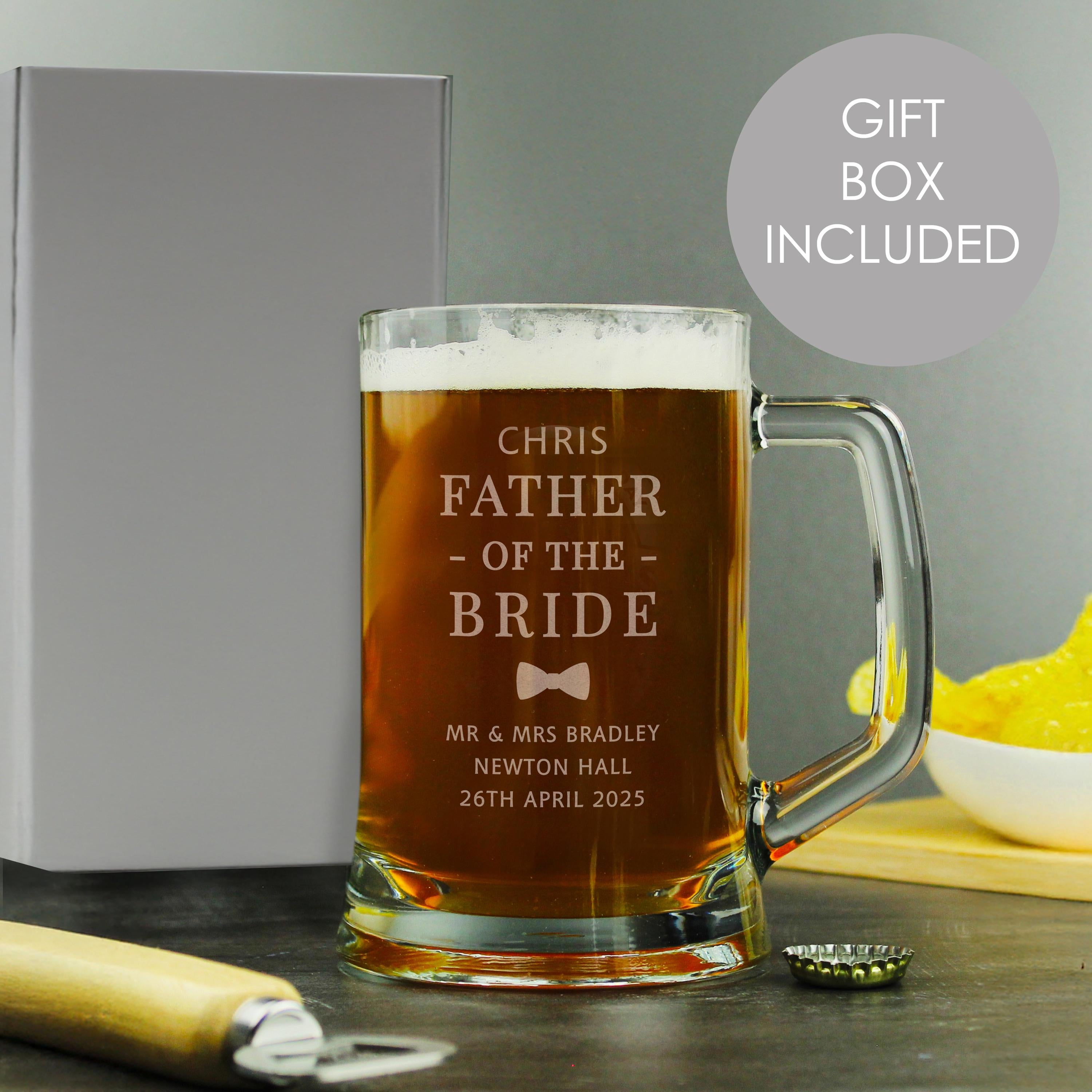 Personalised Father of the Bride Pint Stern Tankard - Inspired Creative Gifts