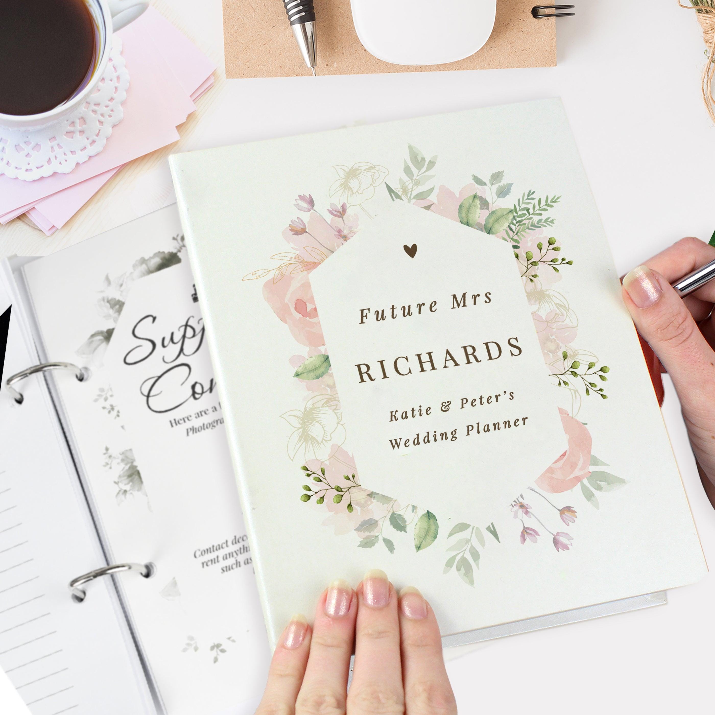 Personalised Floral Watercolour Wedding Planner - Inspired Creative Gifts