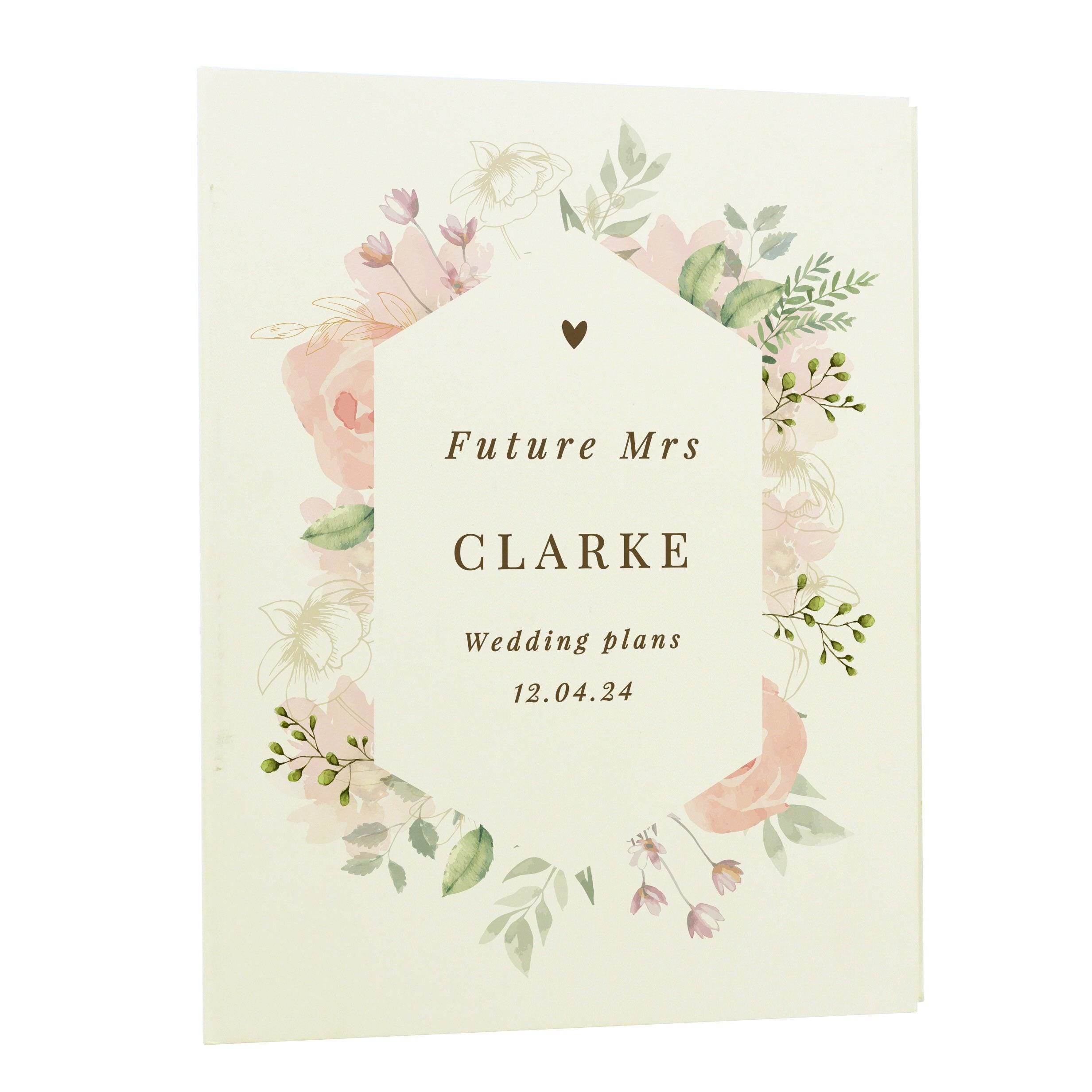 Personalised Floral Watercolour Wedding Planner - Inspired Creative Gifts