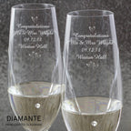 Personalised Hand Cut Little Hearts Pair of Flutes with Gift Box - Inspired Creative Gifts