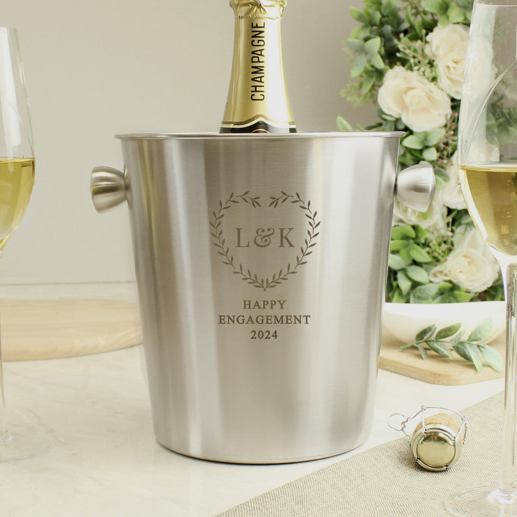 Personalised Botanical Stainless Steel Ice Bucket - Inspired Creative Gifts