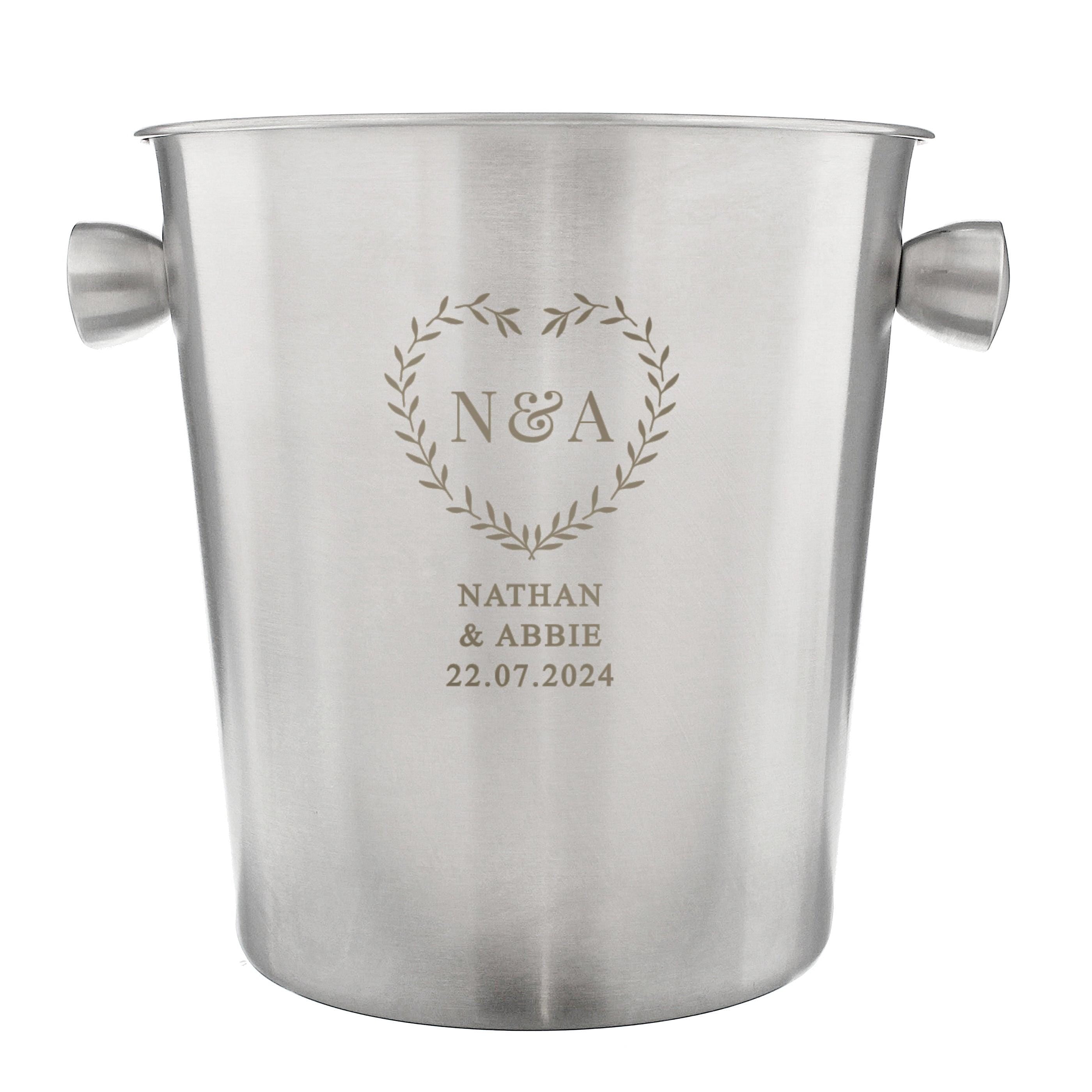 Personalised Botanical Stainless Steel Ice Bucket - Inspired Creative Gifts