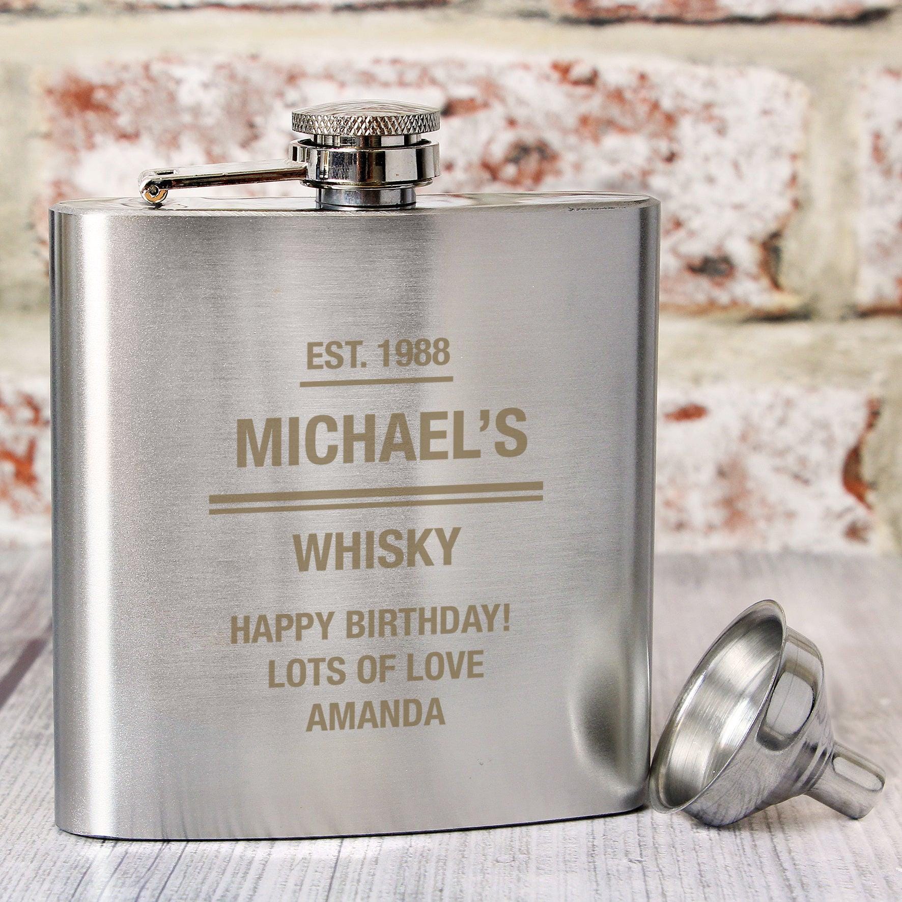 Personalised Message Stainless Steel Hip Flask - Inspired Creative Gifts
