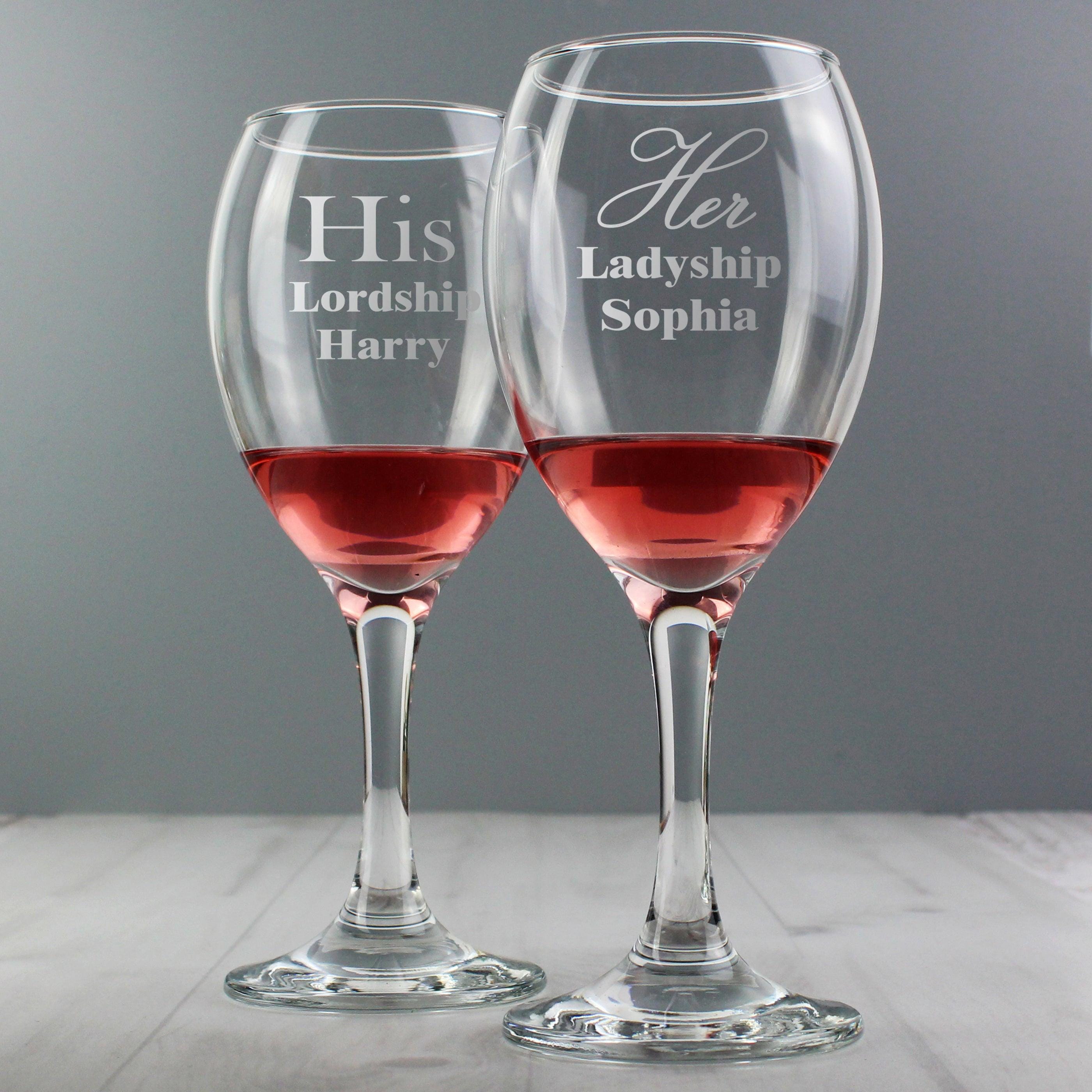 Personalised His & Her Wine Glass Set - Inspired Creative Gifts