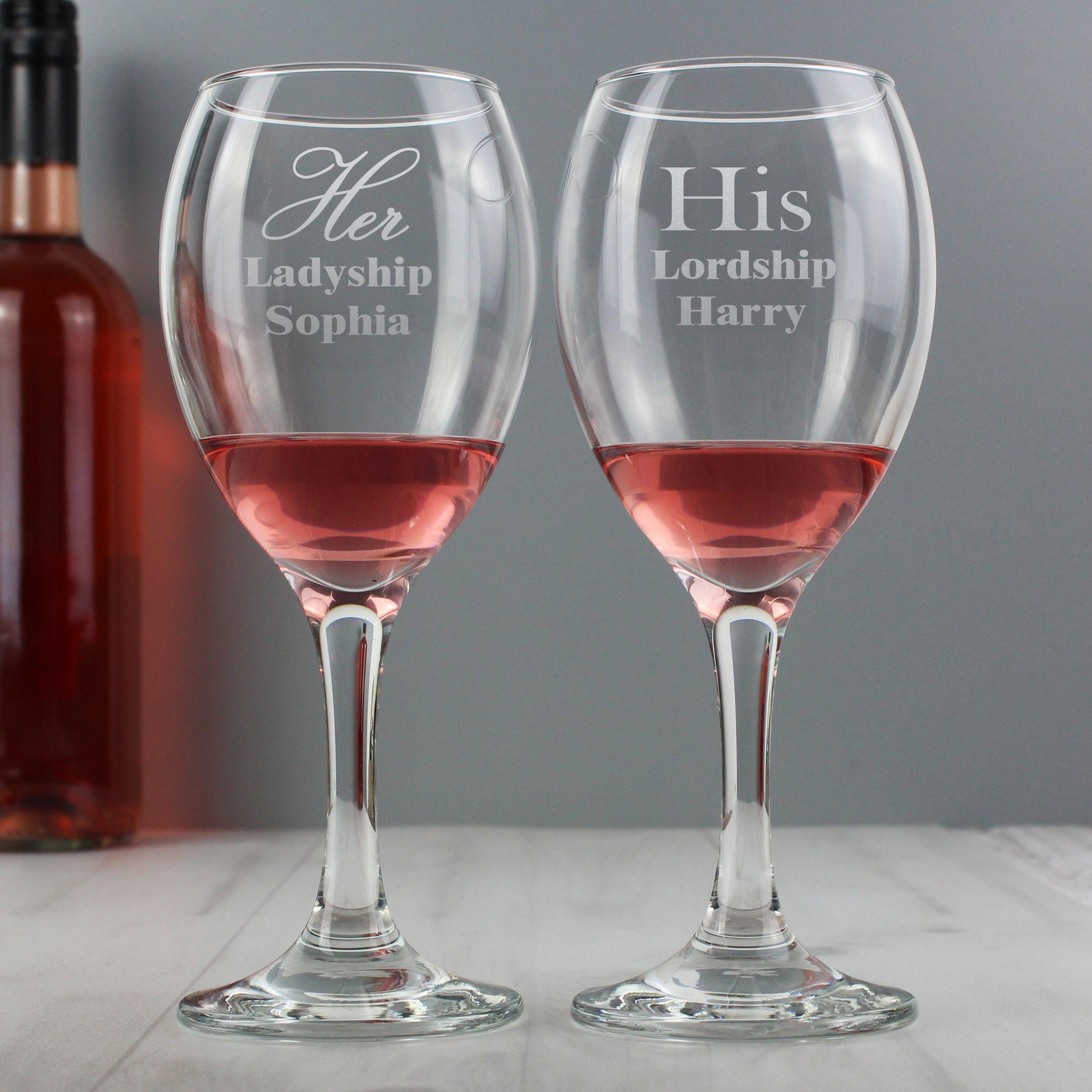Personalised His & Her Wine Glass Set - Inspired Creative Gifts