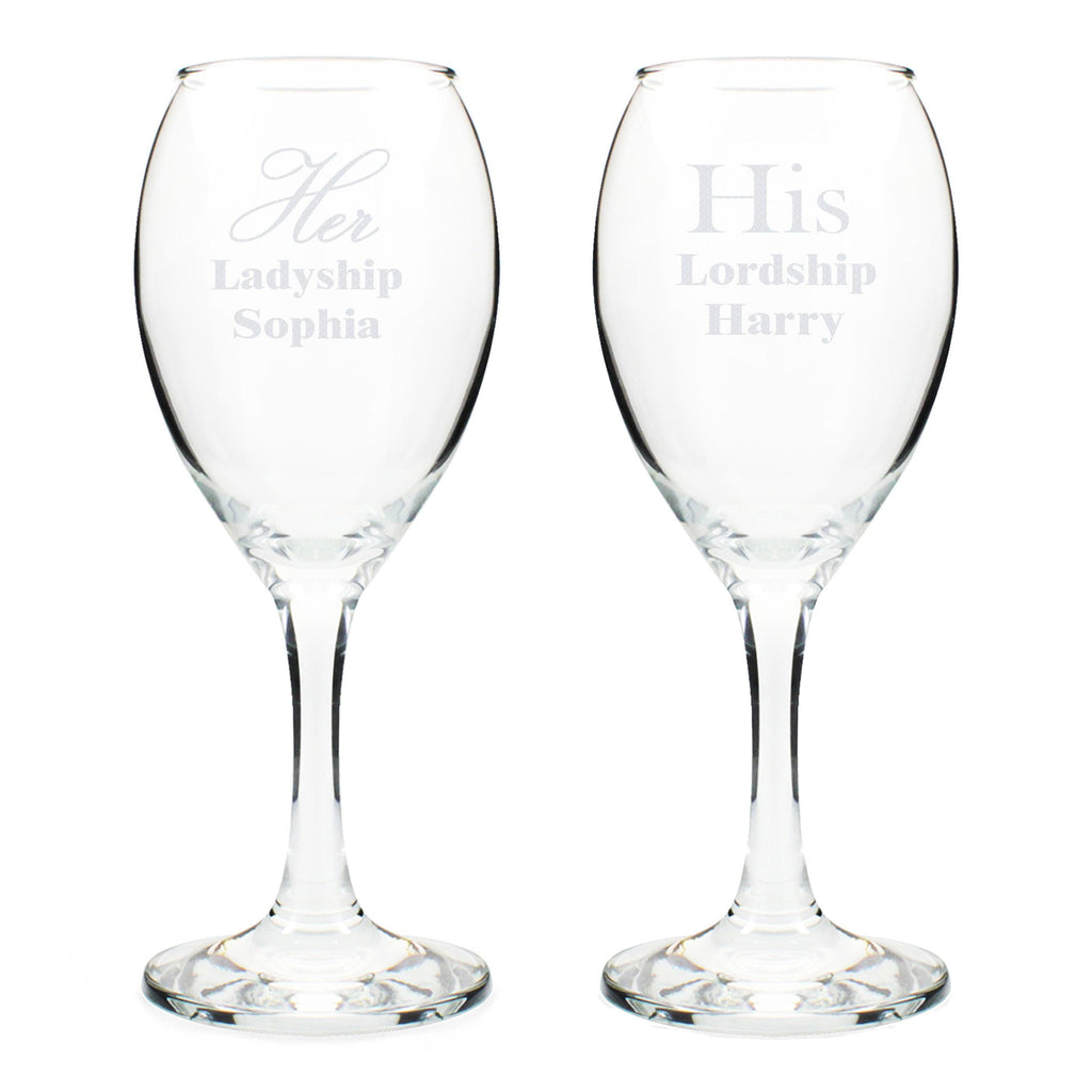 Personalised His & Her Wine Glass Set - Inspired Creative Gifts