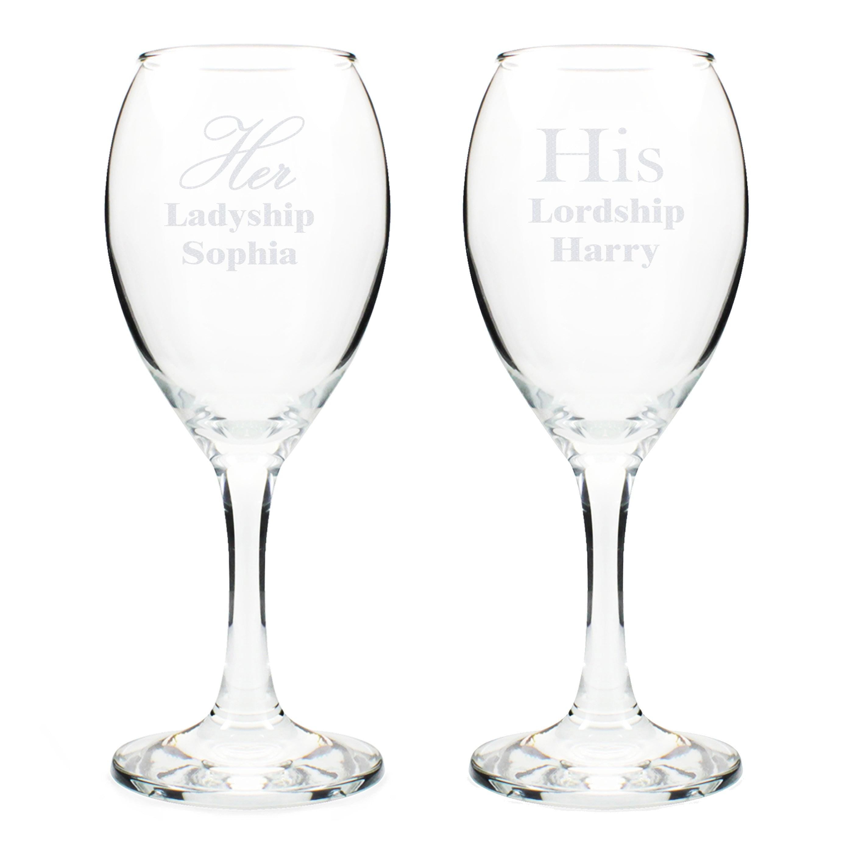 Personalised His & Her Wine Glass Set - Inspired Creative Gifts