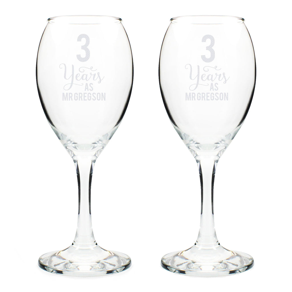 Personalised Years As... Wine Glass Set - Inspired Creative Gifts
