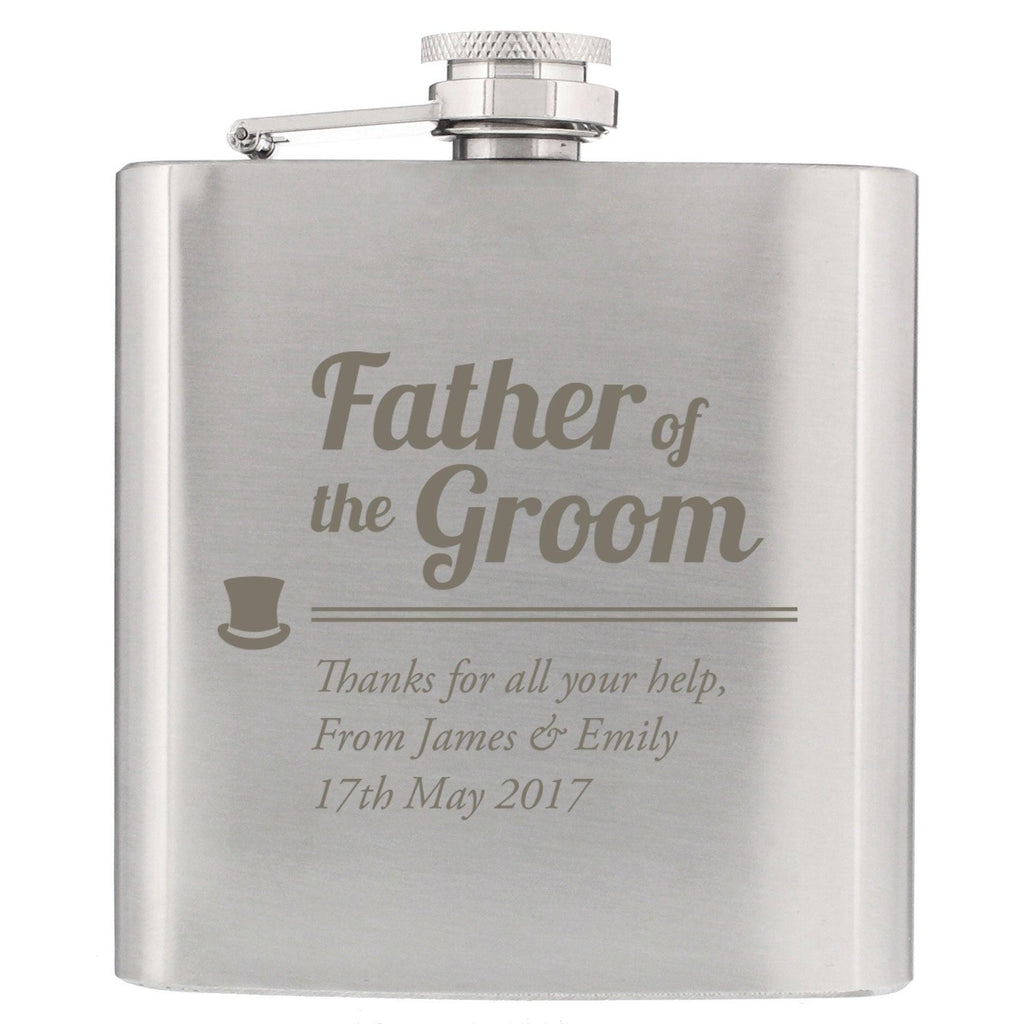 Personalised Father of the Groom Hip Flask - Inspired Creative Gifts