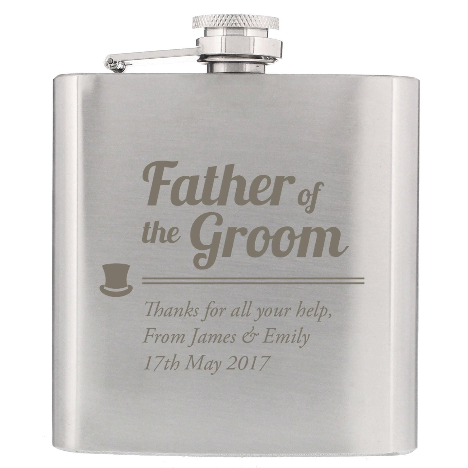 Personalised Father of the Groom Hip Flask - Inspired Creative Gifts